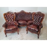 Neobarokk chesterfield bőr garnitúra