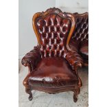 Neobarokk chesterfield bőr garnitúra