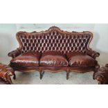 Neobarokk chesterfield bőr garnitúra