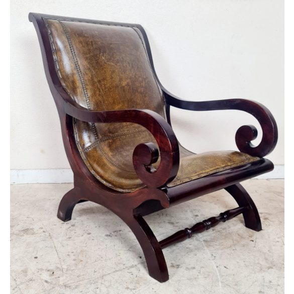 Antik  Angol chesterfield bőr pihenő fotel