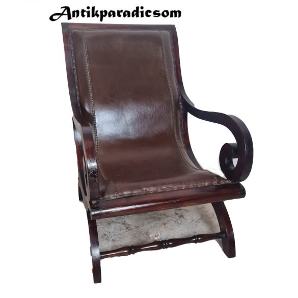 Antik  Angol chesterfield bőr pihenő fotel