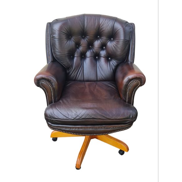 Eredeti Angol chesterfield President bőr forgófotel