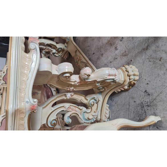  Csodaszép velencei kézzel festett barokk stílusú étkezőgarnitúra