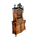 Csodaszép biedermeier tükrös szekrény,l vitrin