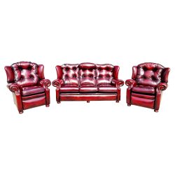   Gyönyörű eredeti Angol chesterfield (Suzanne modell) füles bőr ülőgarnitúra