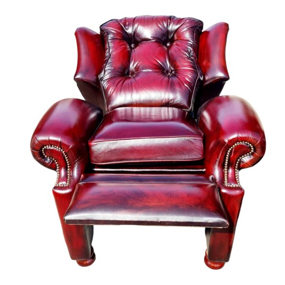 Gyönyörű eredeti Angol chesterfield (Suzanne modell) füles bőr ülőgarnitúra