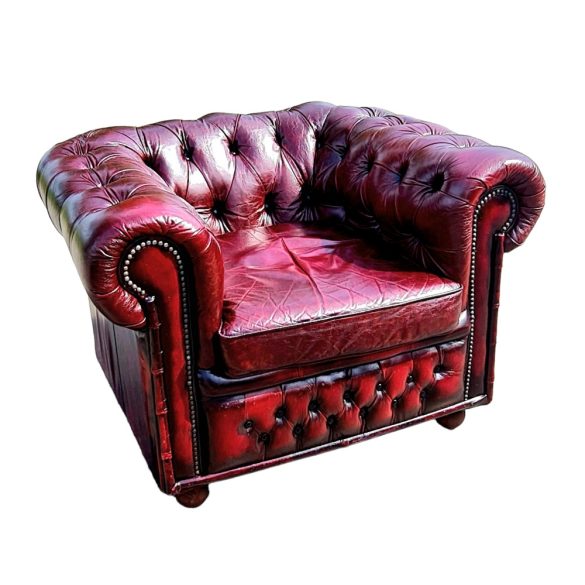 Eredeti chesterfield klub bőr fotel