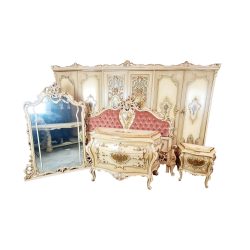   Velencei barokk stílusú,kézzel festett hálószoba garnitúra