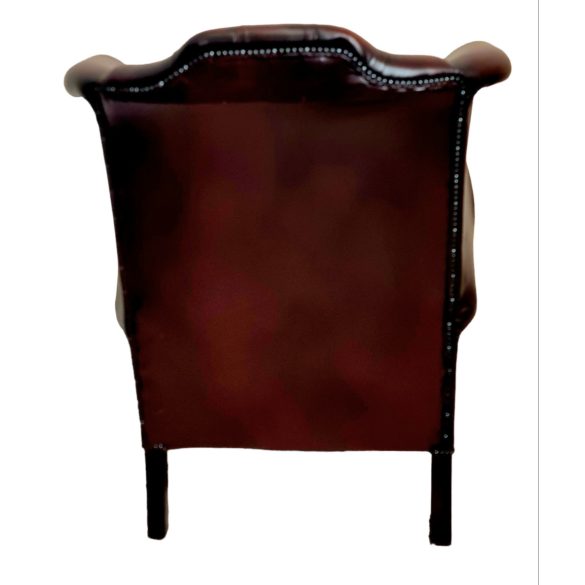 Eredeti Angol Queen Anne Chesterfield bőr füles fotel