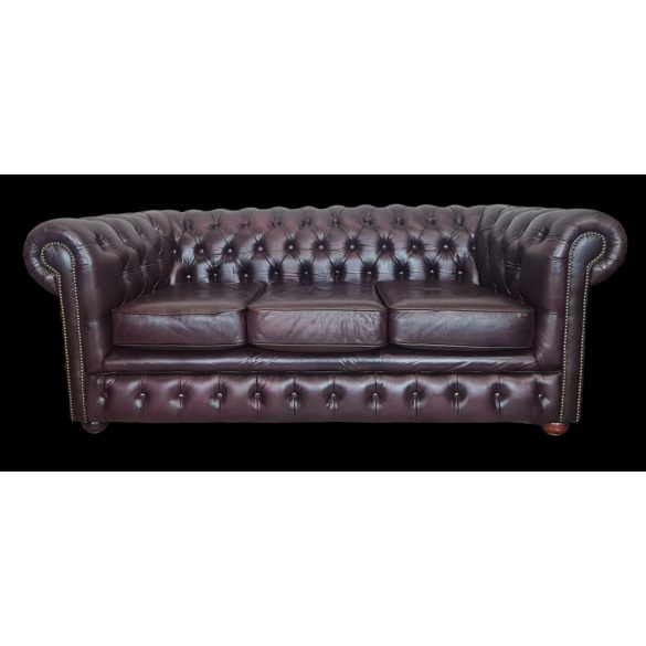  Eredeti Angol Chesterfield bőr club kanapé
