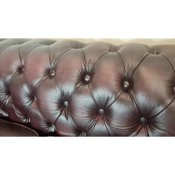  Eredeti Angol Chesterfield bőr club kanapé