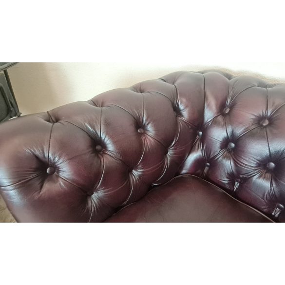  Eredeti Angol Chesterfield bőr club kanapé