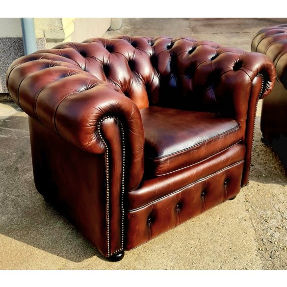 Eredeti Angol Chesterfield bőr club fotelek