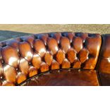 Eredeti antik konyak színű Angol Chesterfield bőr sarokkanapé