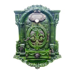 Antik zománcozott öntöttvas kandallókályha