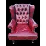 Angol Chesterfield füles bőr fotel