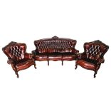 Chesterfield neobarokk bőr ülőgarnitúra