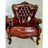 Chesterfield neobarokk bőr ülőgarnitúra