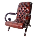 Chesterfield bőr pihenőszék