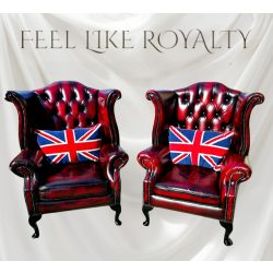 Eredeti Angol Chesterfield Queen Anne füles bőr fotelek