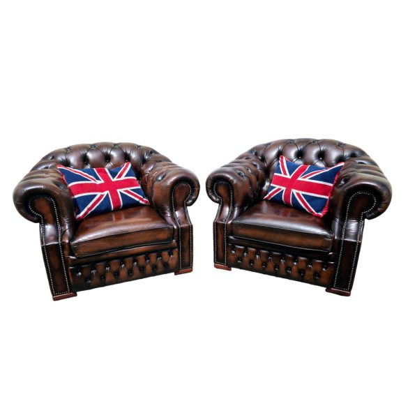 Eredeti Angol Chesterfield bőr fotelek