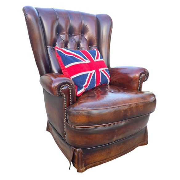 Eredeti Angol chesterfield füles bőr fotel