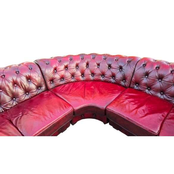 Eredeti Angol Chesterfield sarok bőr ülőgarnitúra