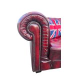 Eredeti Angol Chesterfield sarok bőr ülőgarnitúra