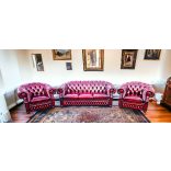 Eredeti Angol Chesterfield bőr ülőgarnitúra 3-1-1