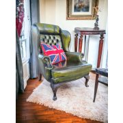 Eredeti Angol antik chesterfield füles bőr fotel