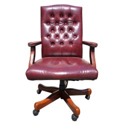 Chesterfield bőr íróasztal forgószék