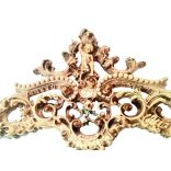 Velencei puttós,dúsan faragott barokk fa tükör 