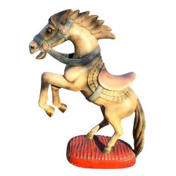 Csodaszép fából faragott festett ló szobor