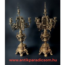 Hatalmas réz gyertyatartó pár