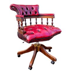 Eredeti chesterfield bőr forgószék, íróasztalszék