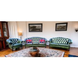 Eredeti Angol luxus chesterfield bőr ülőgarnitúra 3-2-1