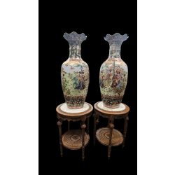 Hatalmas,kézzel festett kínai padlóvázák