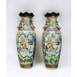 Hatalmas,kézzel festett kínai padlóvázák