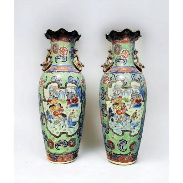 Hatalmas,kézzel festett kínai padlóvázák