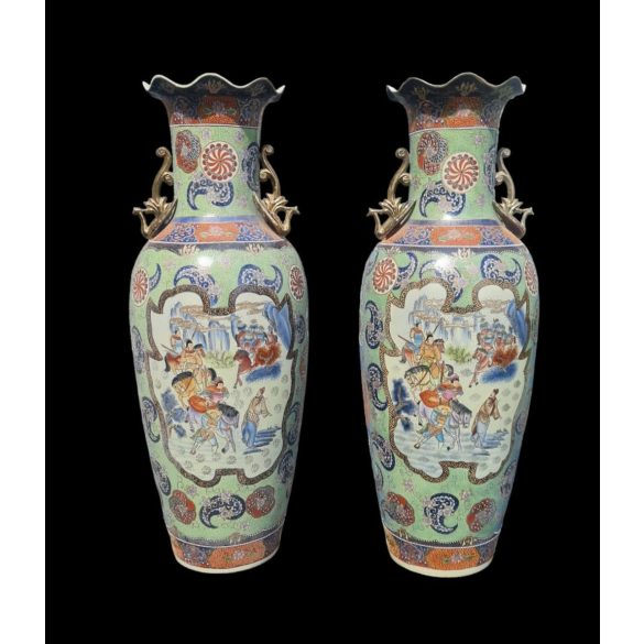 Hatalmas,kézzel festett kínai padlóvázák