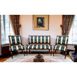 Gyönyörű empire stílusú rézveretes szalongarnitúra 3-1-1