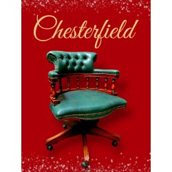 Chesterfield bőr kapitányszék ,íróasztal forgószék