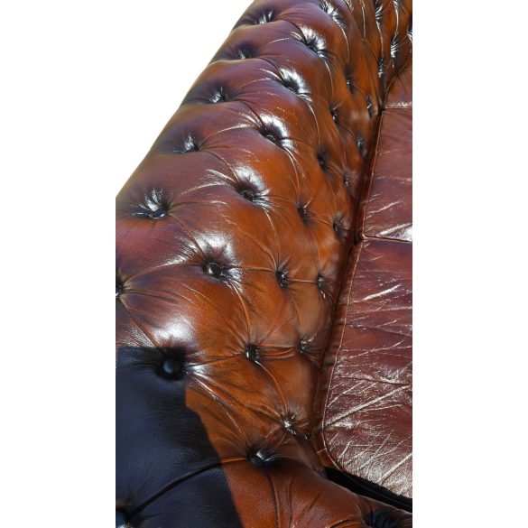 Exluzív Angol chesterfield sarok bőr ülőgarnitúra