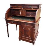 Frissen felújított antik klasszikus stílusú tömör fa íróasztal-szekreter