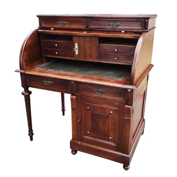 Frissen felújított antik klasszikus stílusú tömör fa íróasztal-szekreter