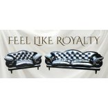 Exluzív Swarovski gombos luxus Olasz chesterfield jellegű bőr ülőgarnitúra
