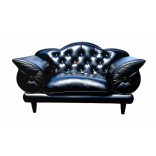 Exluzív Swarovski gombos luxus Olasz chesterfield jellegű bőr ülőgarnitúra