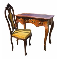 Gyönyörű antik Louis XV stílusú íróasztal +szék