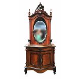 Antik,különleges biedermeier tükrös szekrény