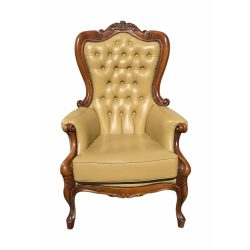 Elegáns barokk Chesterfield bőr fotel